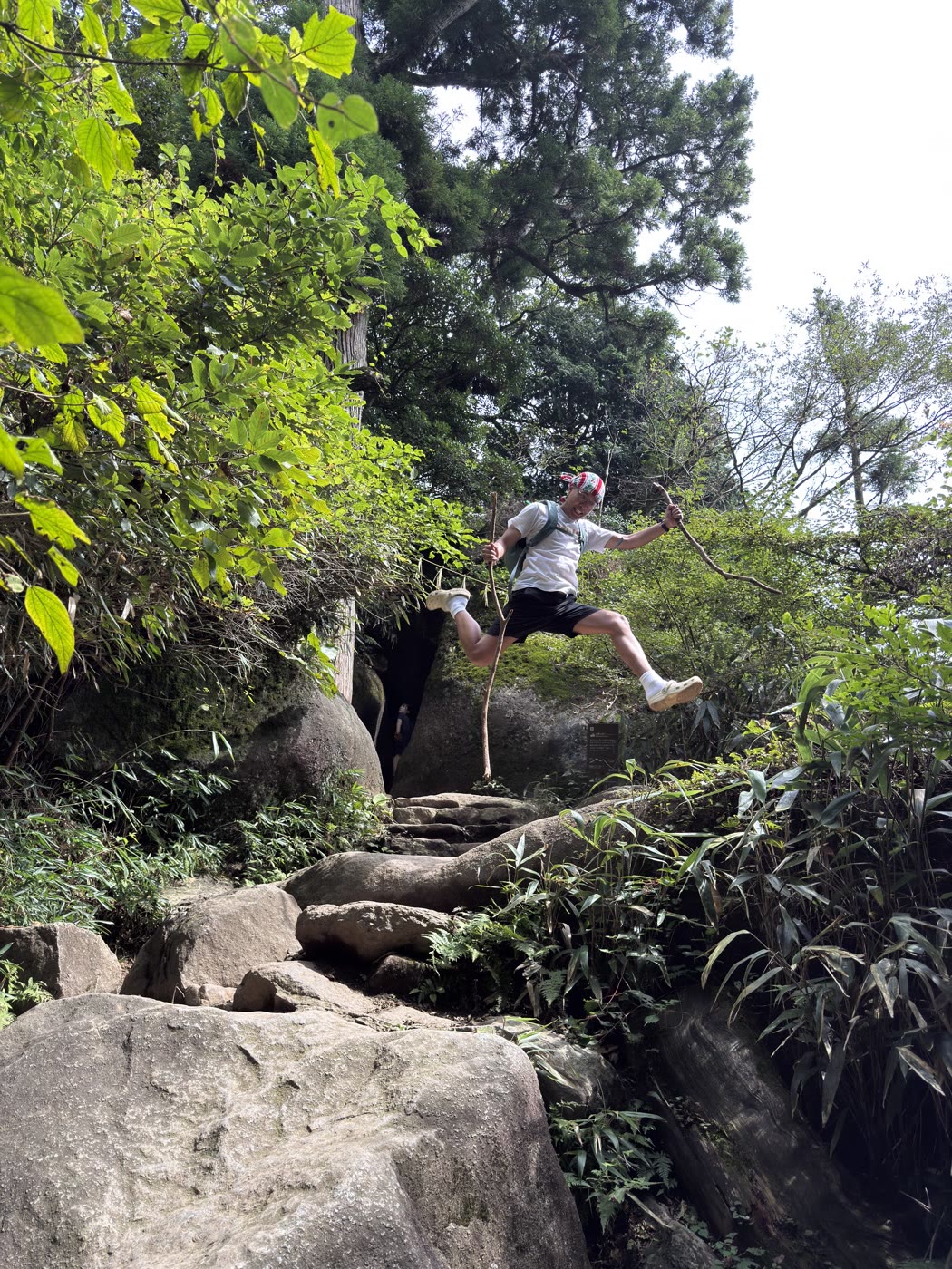 Trail running on rocky terrain